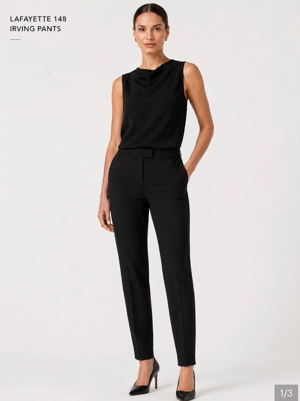 LAFAYETTE 148 NEW YORK IRVING STRAIGHT LEG STRETCH WOOL PANTS SZ 2